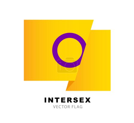 Illustration for The flag of intersex pride. A colorful logo of one of the LGBT flags. Sexual identification. Vector illustration on a white background. - Royalty Free Image