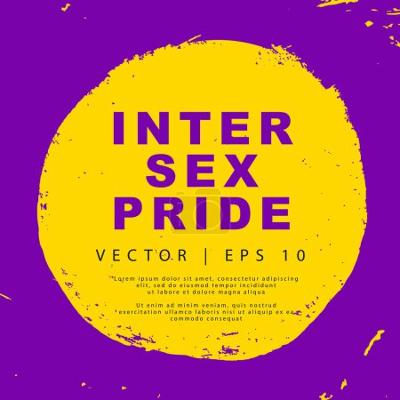Illustration for Intersex pride flag close-up. Yellow circle with purple border. Sexual identification. Vector illustration. - Royalty Free Image
