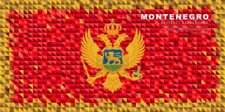 Téléchargez les illustrations : Flag of Montenegro. Abstract background of small colorful red and yellow triangles. Vector illustration. - en licence libre de droit