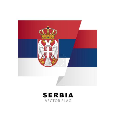 Téléchargez les illustrations : Serbia flag. Vector illustration isolated on white background. Colorful Serbian flag logo. - en licence libre de droit