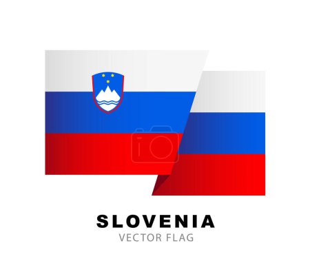 Téléchargez les illustrations : Flag of Slovenia. Vector illustration isolated on white background. Colorful Slovenian flag logo. - en licence libre de droit