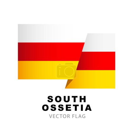 Illustration for Flag of South Ossetia. Vector illustration isolated on white background. Colorful logo of the South Ossetian flag. - Royalty Free Image