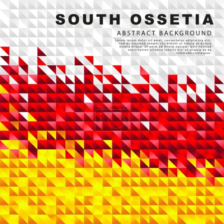 Illustration for Flag of South Ossetia. Abstract background of small triangles in the form of colorful white, red and yellow stripes of the South Ossetian flag. Vector illustration. - Royalty Free Image