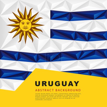 Ilustración de Polygonal flag of Uruguay. Vector illustration. Abstract background in the form of colorful blue and white stripes of the Uruguayan flag. - Imagen libre de derechos