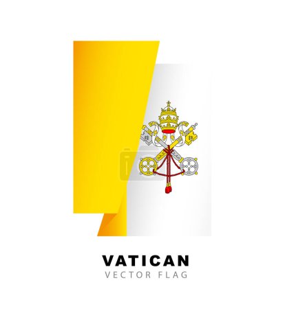 Illustration for Flag of the Vatican. Vector illustration isolated on white background. Colorful Vatican flag logo. - Royalty Free Image