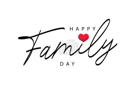 Beautiful inscription - Happy Family Day. The concept of a festive greeting card for family day. Vector illustration on a white background.