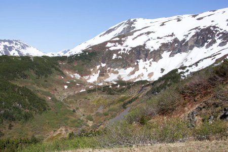 Téléchargez les photos : Vue panoramique sur les montagnes enneigées à la fin du printemps à l'extérieur de Juneau (Alaska)). - en image libre de droit