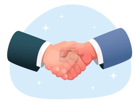 Photo for Handshake between two people, the concept of making a deal, agreement or contract. Stock vector illustration - Royalty Free Image