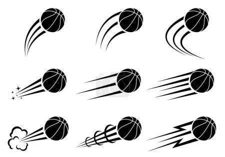 Photo for Set of black silhouettes of basketballs. Stock vector illustration - Royalty Free Image