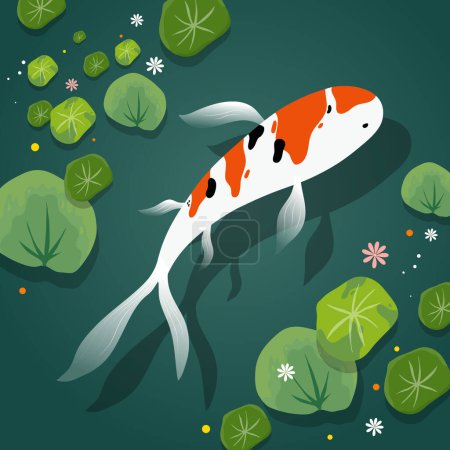 lily lake illustration vector for nature lake illustration vector background