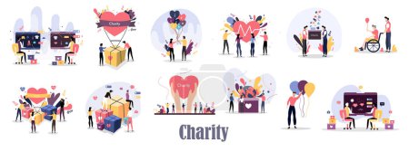 Illustration for Day of charity illustration vector design for charity day event vector - Royalty Free Image