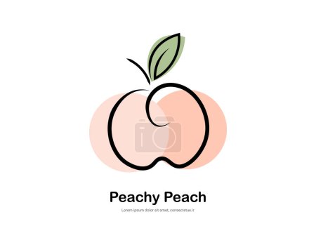 Illustration for Peach fruit logo brand design vector - Royalty Free Image