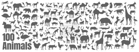 Illustration for Animals silhouette bundle set vector - Royalty Free Image