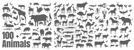 Illustration for Animals silhouette bundle set vector - Royalty Free Image