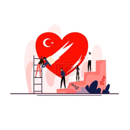 Pray for turkey with charity turkey flag for turkey earthquake illustration vector