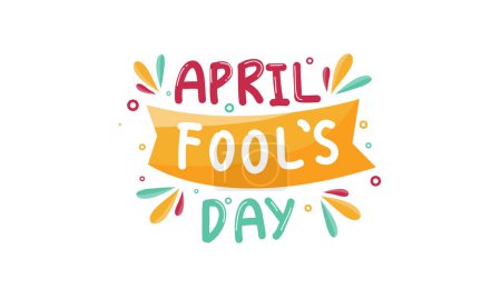 Illustration for April fools day with funny prank illustration vector background design for april fools day event - Royalty Free Image