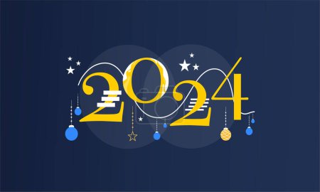 Ilustración de Feliz año nuevo 2024 celebración vector de fondo de vacaciones - Imagen libre de derechos