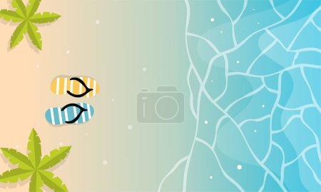 Illustration for Summer illustration vector day for summer time background and summer vibes, tropical beach background - Royalty Free Image