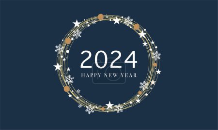 Illustration for Happy new year 2024 celebration holiday background vector - Royalty Free Image