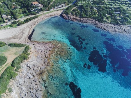 Photo for Aerial view of the crystal clear sea of southern Sardinia - Royalty Free Image