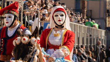 Foto de Traditional mask of the horse Sartiglia race,  Su componidori - Imagen libre de derechos