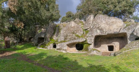 Domus de Janas necropolis Ludurru - fairy house, prehistoric stone structure typical of Sardinia