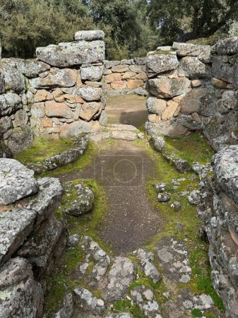 Nuragic complex of Romanzesu with sacred wells and Bitti nuraghi in central Sardini