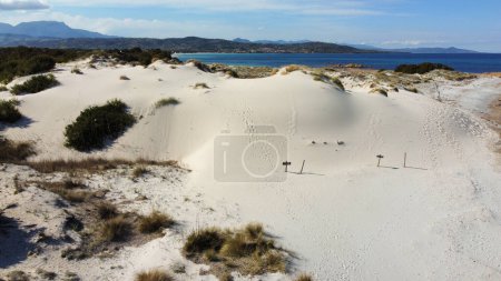 Sand dunes shaped by the wind in Capo Comino, east coast of Sardinia