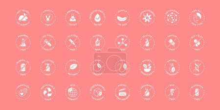 Ensemble d'icônes de logo de badge vectoriel cosmétiques naturels