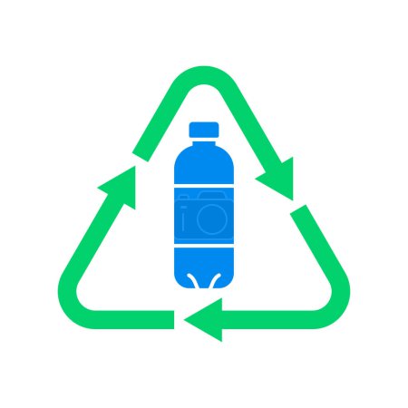Recycle plastic bottle vector icon logo badge