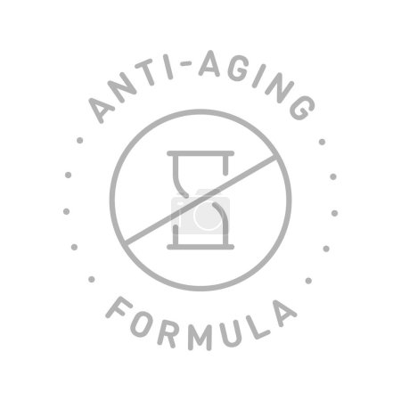 Illustration for Anti aging formula cosmetics vector badge logo icon - Royalty Free Image
