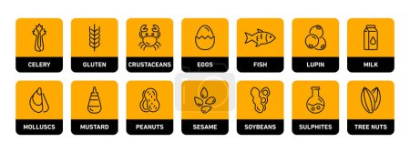 Vektorsymbole für Nahrungsmittelallergene festgelegt