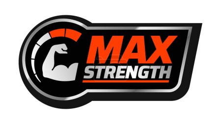 Maximale Stärke Vektor Logo Symbol Abzeichen