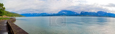 Lake Thun panorama, Bernese Highlands, swiss Alps
