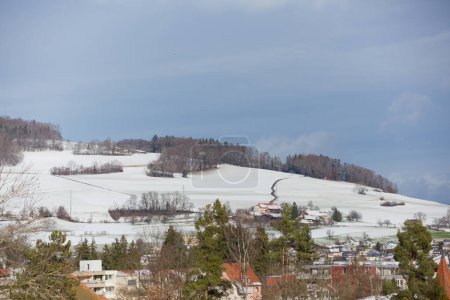 Reinach Village at winter, Switzerland