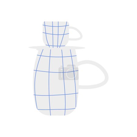 Ilustración de Ceramic mug for tea or coffee. Vector illustration with cup. Great design for any purposes. - Imagen libre de derechos