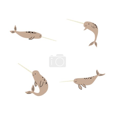 Illustration for Jellyfish Character sea animal on deep background. Wild life illustration. Vector illustration. - Royalty Free Image