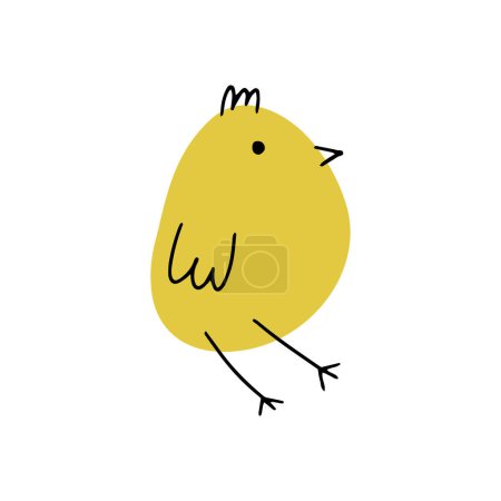 Ilustración de Chick. Cute little farm bird. Funny easter animal. Kids vector illustration. - Imagen libre de derechos