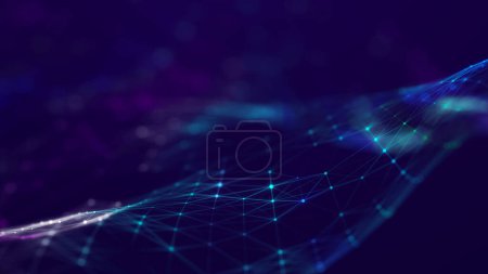 Digital technology background. Network connection dots and lines. Futuristic background for presentation design. 3d rendering.