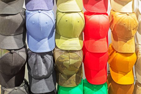 stylish men's summer caps on display. Fashion everyday
