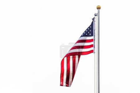 Foto de Bandera americana contra el cielo. Apoyo a Ucrania e Israel. Sin terrorismo. - Imagen libre de derechos