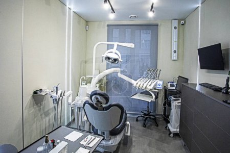 Photo for Dental office with modern technology for dental treatment. Dental care and treatment - Royalty Free Image