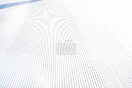 close-up of an early morning skiing and snowboarding slope. Leisure
