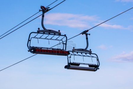 ski lifts against the sky. Leisure