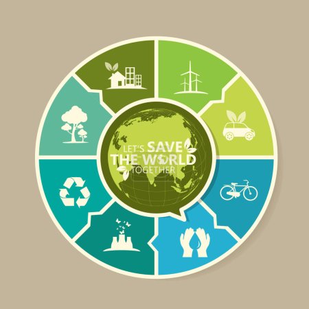 Photo for Save the earth design over white background, vector illustration - Royalty Free Image