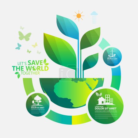 Téléchargez les illustrations : Eco green ecology icon vector illustration graphic design - en licence libre de droit