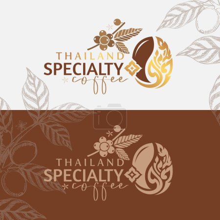 Téléchargez les illustrations : Thaïlande Spécialité concept de marque de café - en licence libre de droit