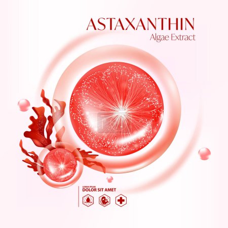 Astaxanthine Algues Extrait sérum Soins de la peau Cosmétique