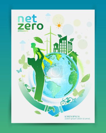 Illustration for Net zero and carbon neutral concept. - Royalty Free Image