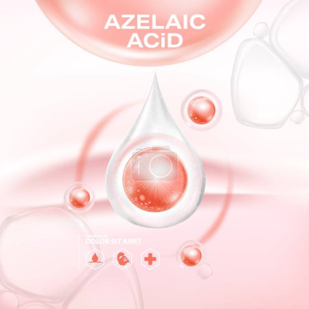 Ilustración de Diseño de concepto de ácido azelaico para cuidado de la piel Cartel cosmético, diseño de pancartas - Imagen libre de derechos